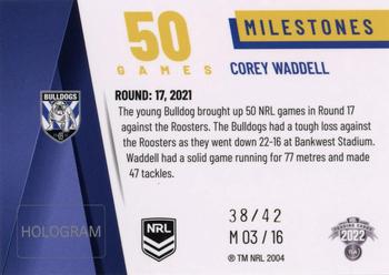 2022 NRL Elite - Case Card - Milestones #M03 Corey Waddell Back